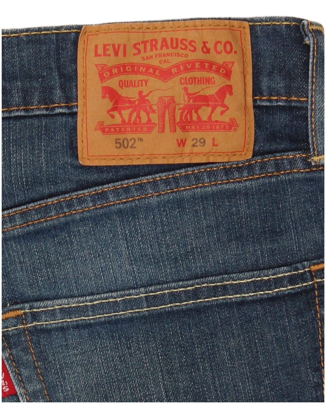 LEVI'S Pantaloncini di jeans 502 da uomo W29 piccoli blu