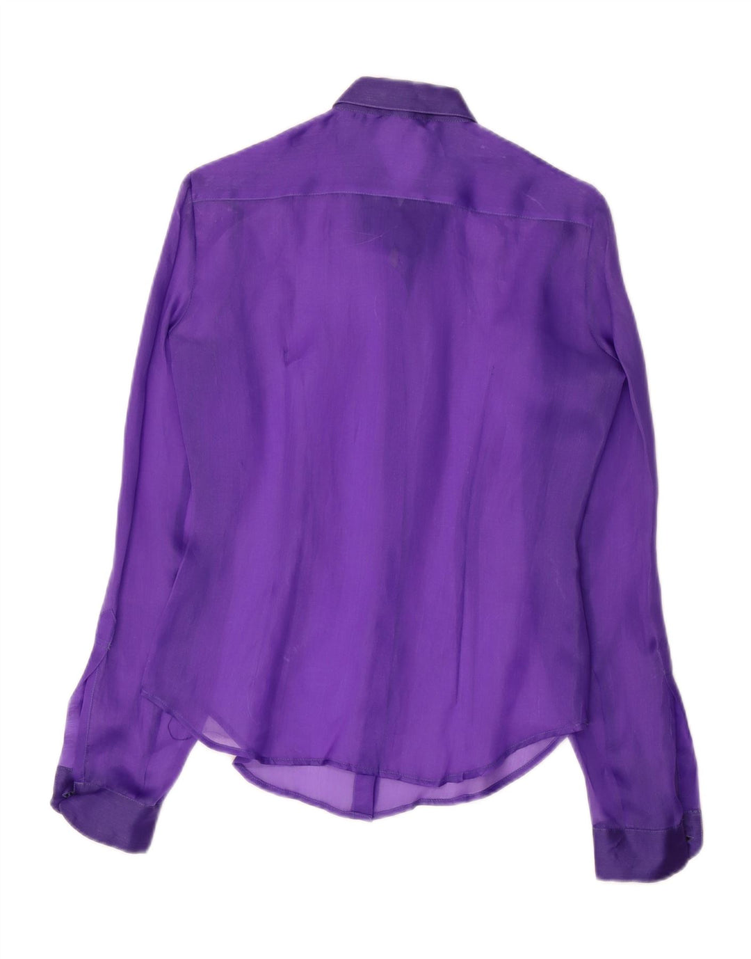 Camicetta camicia vintage da donna UK 12 viola medio
