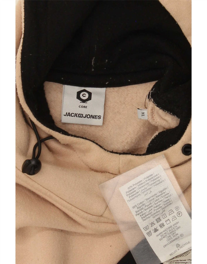 Jack & Jones Felpa con cappuccio da uomo XL Beige Colourblock Poliestere