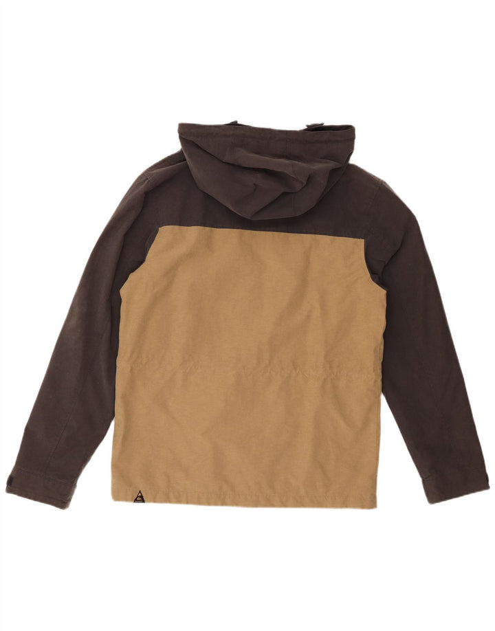 Giacca pratica da uomo con cappuccio QUIKSILVER UK 36 Small Beige Colourblock Cotton