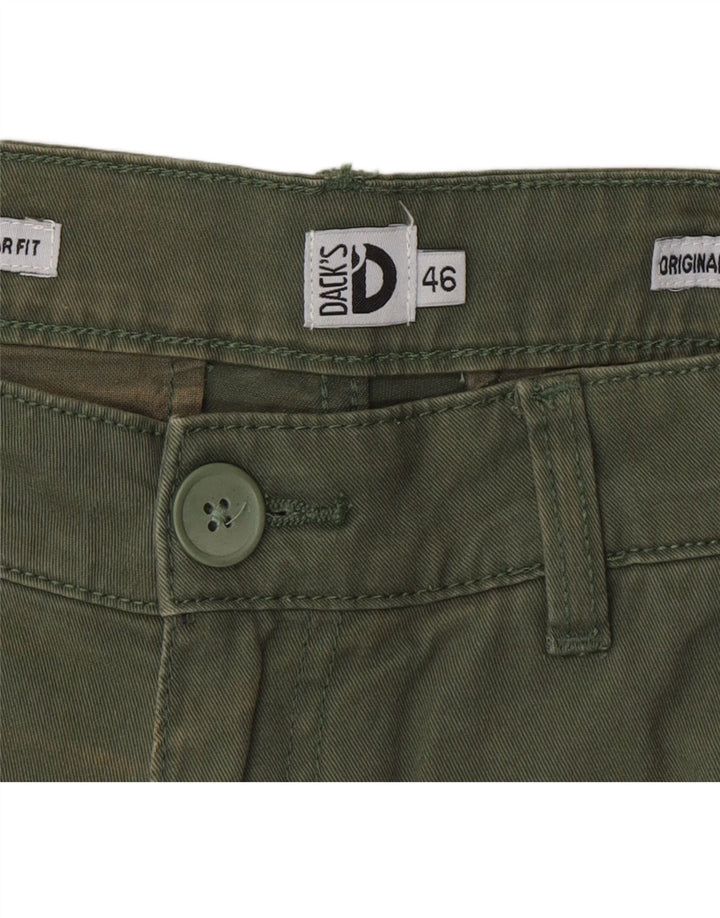 Pantaloncini chino vestibilità regolare da uomo di Dack IT 46 piccoli W30 cotone verde