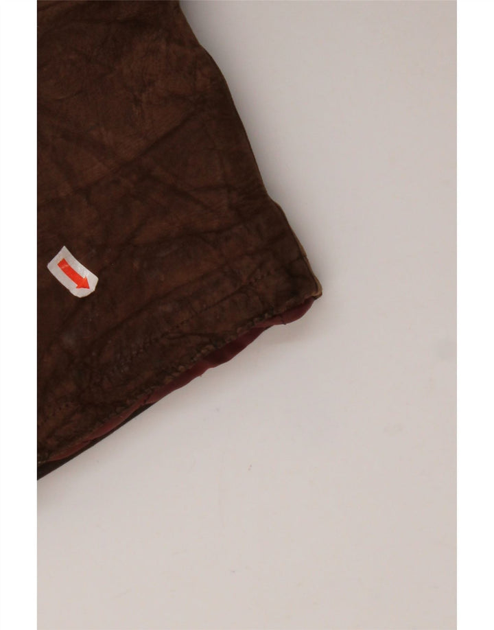 Cappotto doppiopetto da uomo in shearling VINTAGE IT 54 2XL Pelle marrone