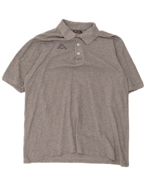 Polo Kappa Uomo XL Cotone Puntinato Grigio