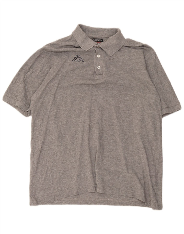 Polo Kappa Uomo XL Cotone Puntinato Grigio