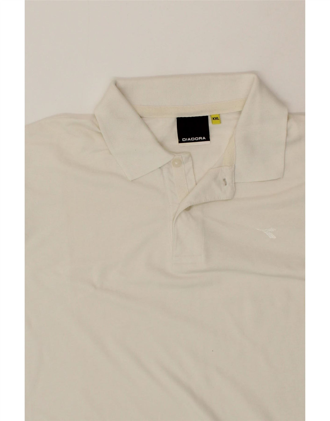 DIADORA Mens Polo Shirt 2XL White Cotton Vintage Diadora and Second-Hand Diadora from Messina Hembry 