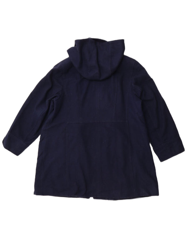 MICHAEL KORS Cappotto con cappuccio da donna UK 18 XL Lana blu navy