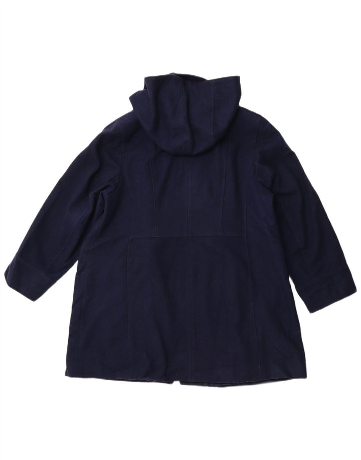 MICHAEL KORS Cappotto con cappuccio da donna UK 18 XL Lana blu navy