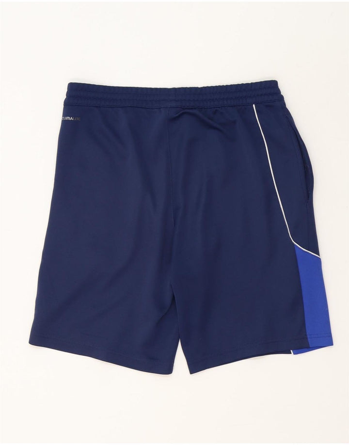Pantaloncini sportivi Adidas Climalite da uomo piccoli in poliestere color block blu navy