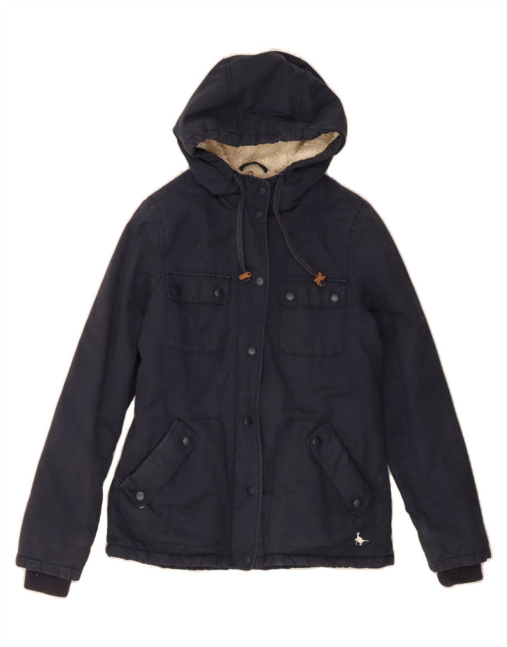 JACK WILLS Womens Hooded Utility Jacket UK 8 Small  Navy Blue Cotton Vintage Jack Wills and Second-Hand Jack Wills from Messina Hembry 
