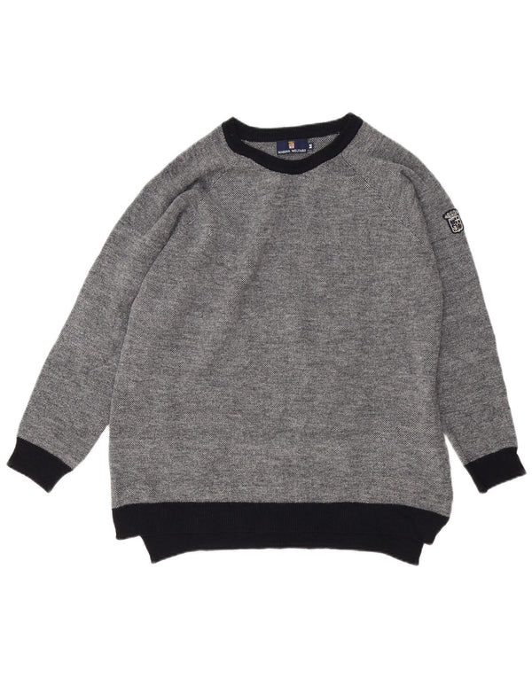 Maglione maglione con scollo a barca da donna Marina Militare UK 14 Acrilico grigio medio
