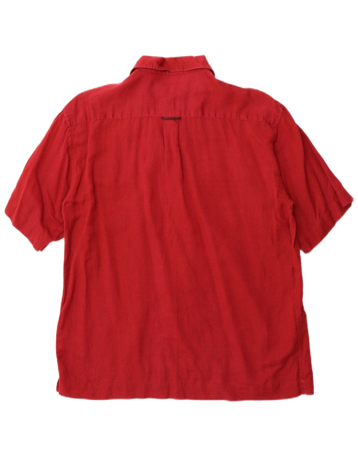 KAPPA Mens Short Sleeve Shirt Large Burgundy Cotton