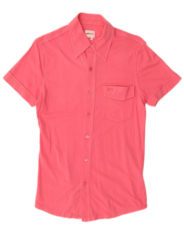 Camicia a maniche corte da uomo Gas piccola in cotone a righe rosa