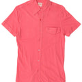 Camicia a maniche corte da uomo Gas piccola in cotone a righe rosa