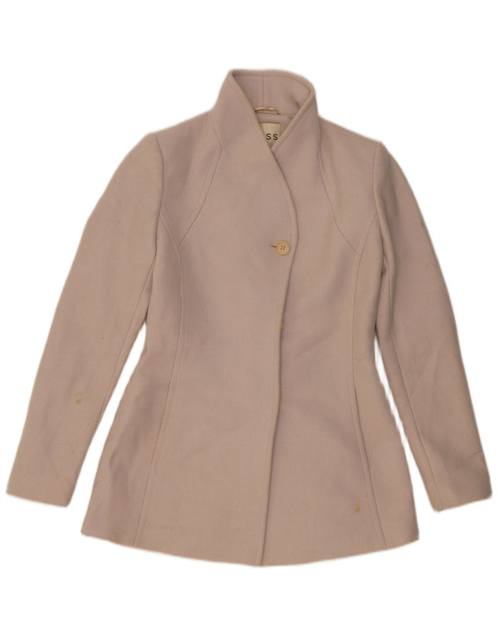 Giacca blazer da donna a 2 bottoni Reiss UK 10 piccola lana beige
