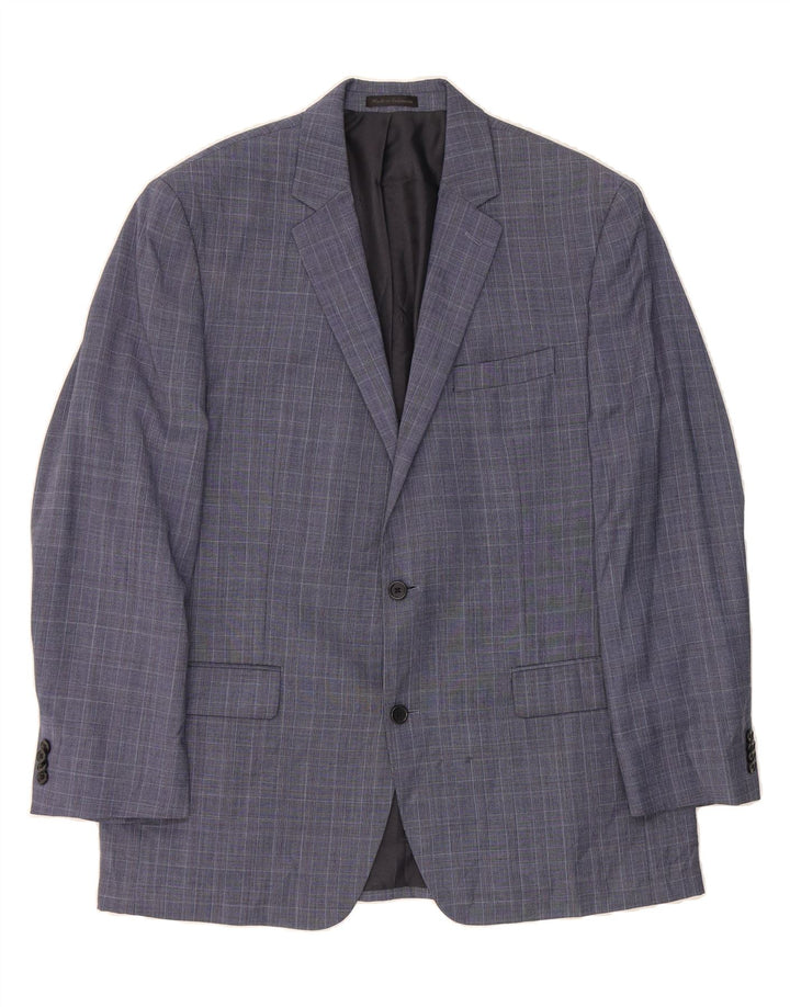 MICHAEL KORS Mens 2 Button Blazer Jacket UK 40 Large Blue Check Wool Vintage Michael Kors and Second-Hand Michael Kors from Messina Hembry 