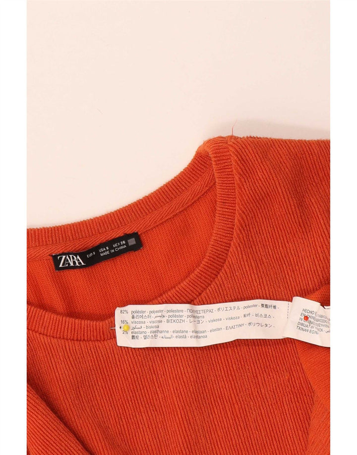 Camicetta oversize da donna Zara Top UK 10 Small Arancione Poliestere