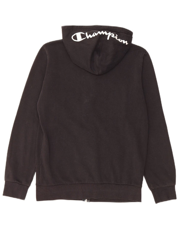 Felpa con cappuccio e zip grafica Champion per ragazze 13-14 anni XL in cotone nero