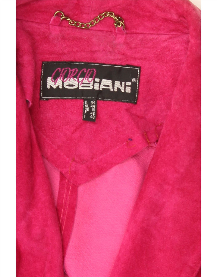 Soprabito in pelle scamosciata da donna Giorgio Mobiani UK 18 XL Rosa