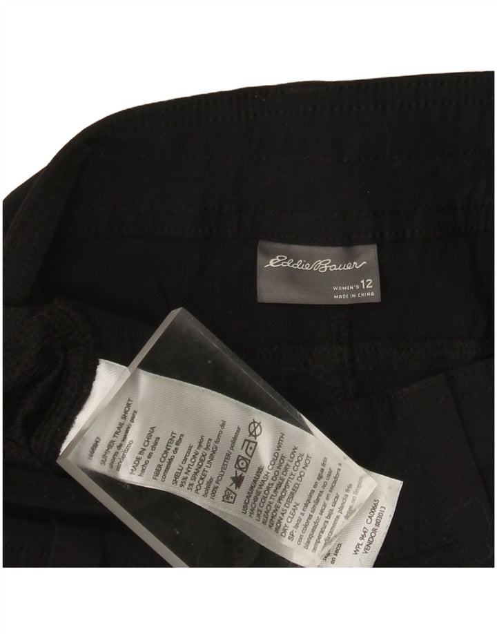 Pantaloncini cargo da donna Eddie Bauer US 12 Large W34 nylon nero