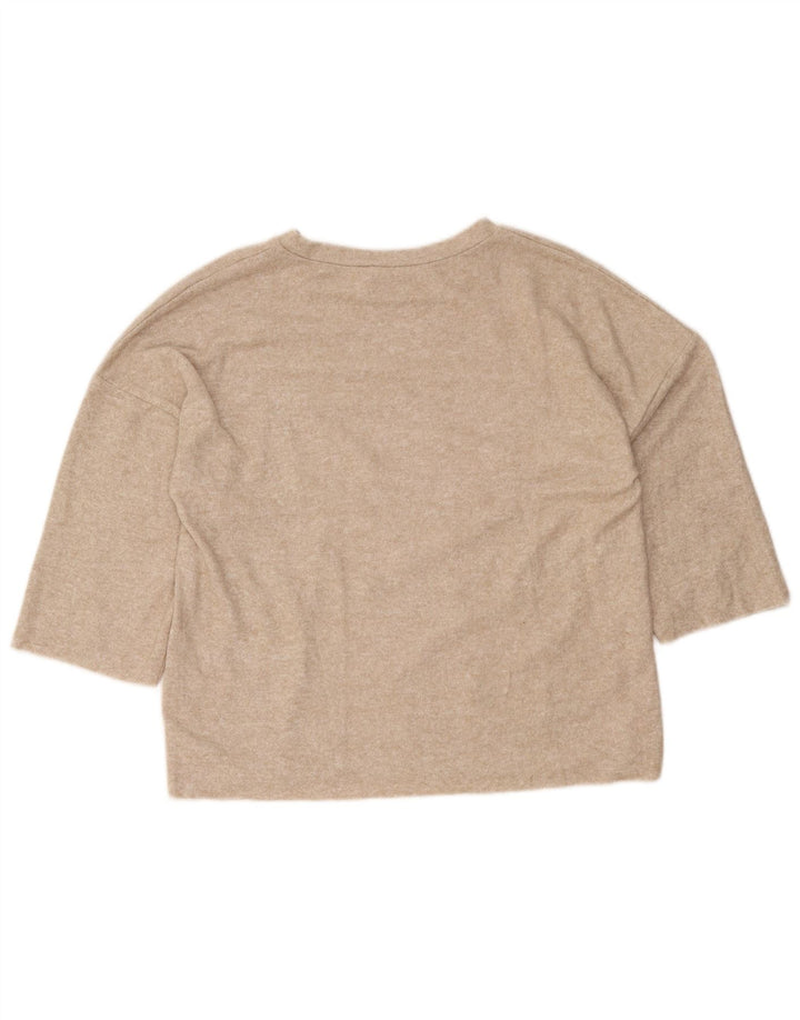 Maglia Zara Trafaluc da donna, manica a 3/4, UK 10, piccola, beige screziato