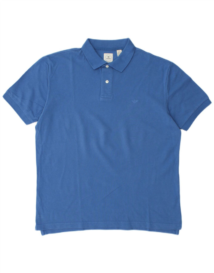 DOCKERS Polo da uomo grande in cotone blu