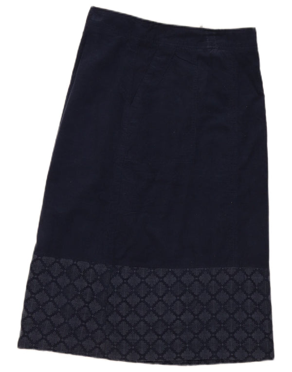 Gonna in velluto a coste da donna White Stuff UK 8 Small W30 Blu navy geometrico