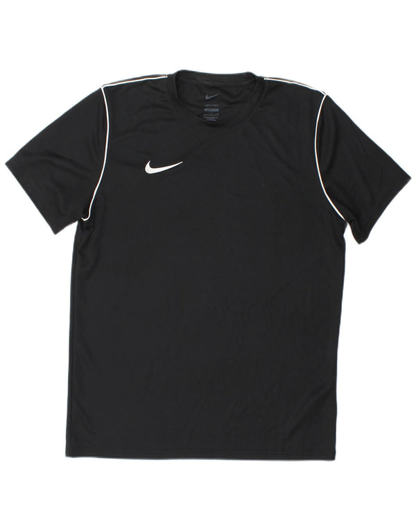 T-shirt Nike Dri Fit Slim Fit da uomo, grande, in poliestere nero