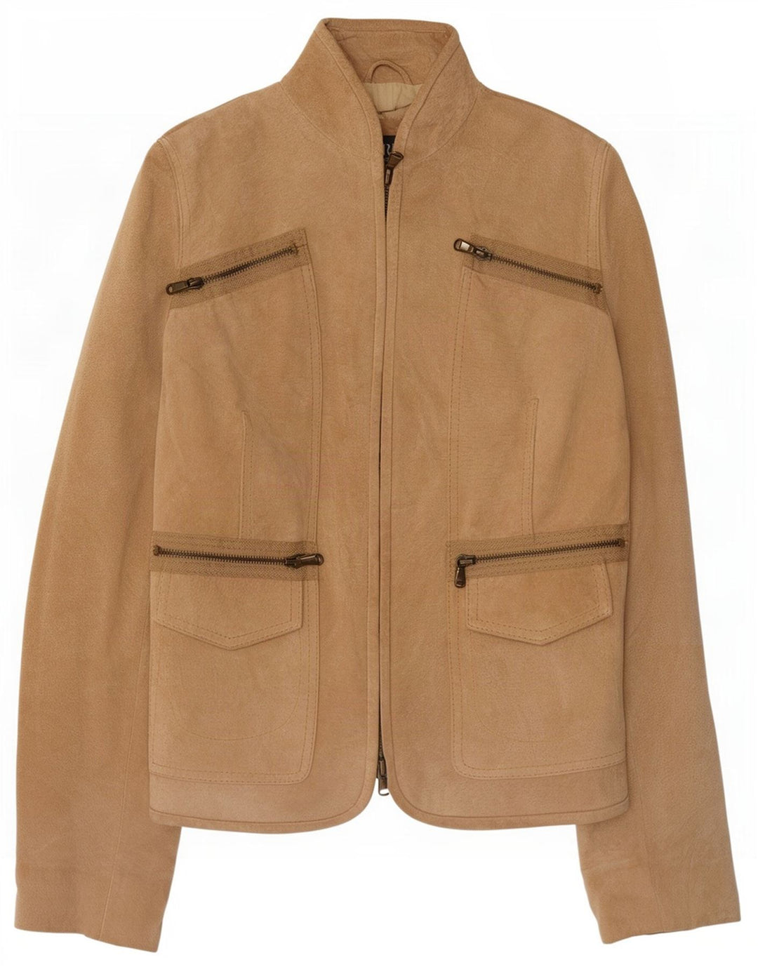 Giacca Scamosciata Donna Zarro IT 42 Pelle Beige Medio