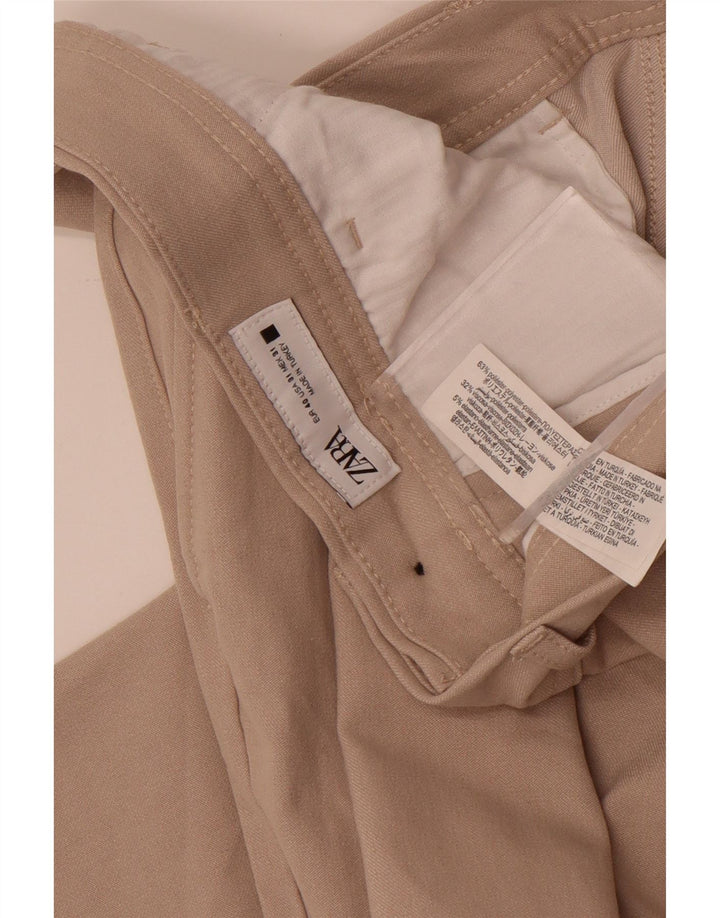 Pantaloni chino slim da uomo Zara EU 40 medio W31 L28 poliestere beige