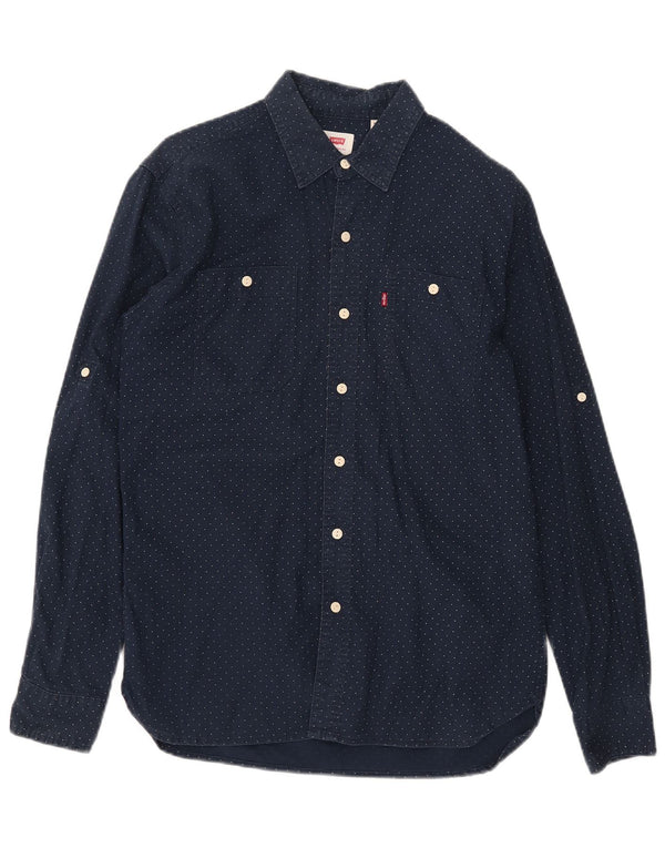 Camicia Levi's Uomo Cotone Maculato Medio Blu Navy