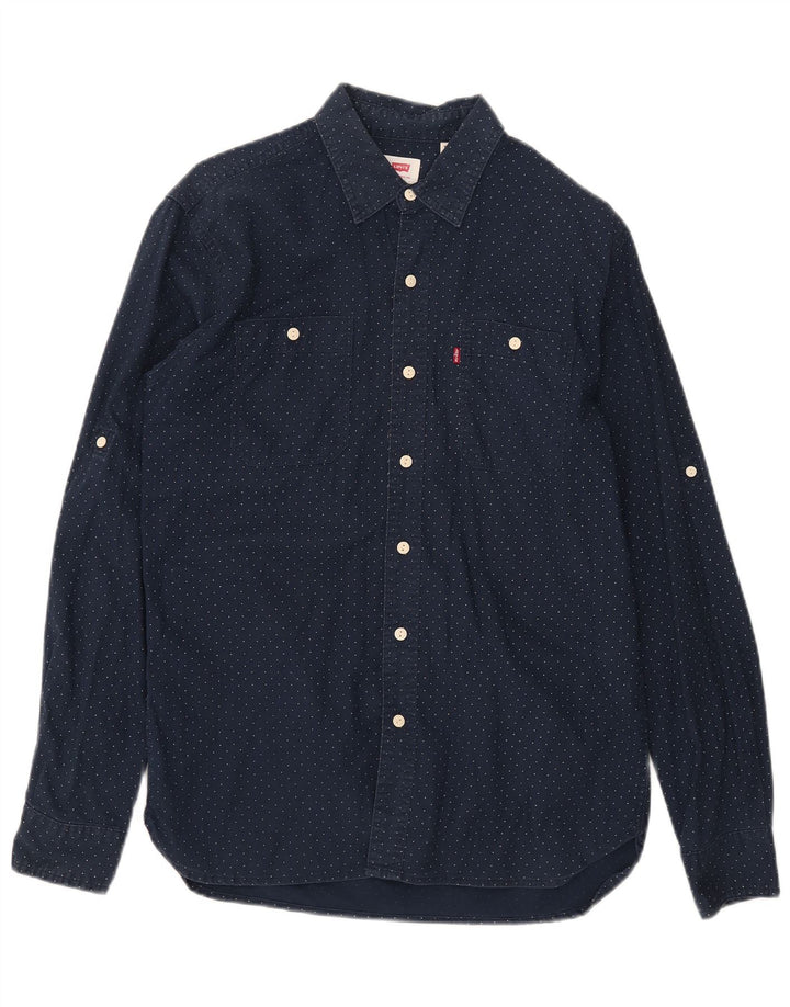Camicia Levi's Uomo Cotone Maculato Medio Blu Navy
