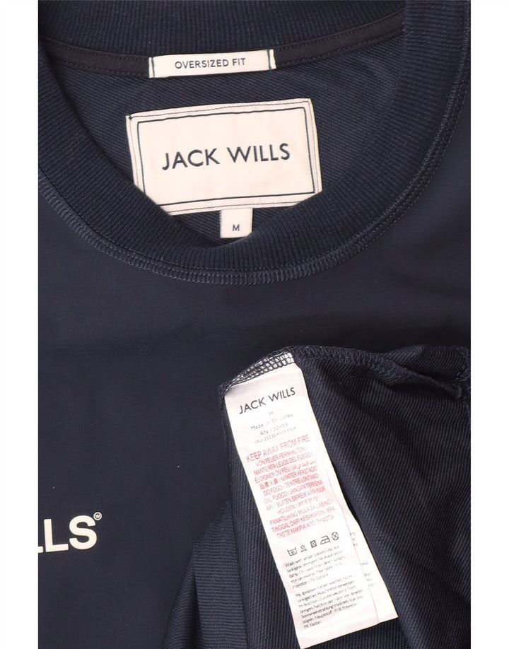 Felpa oversize da uomo Jack Wills, maglione medio, poliestere blu navy
