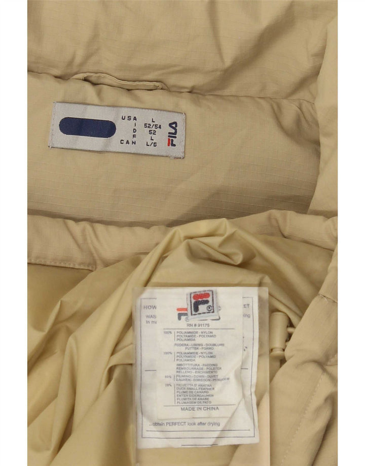 Cappotto imbottito da uomo Fila UK 40 Large Beige in poliammide