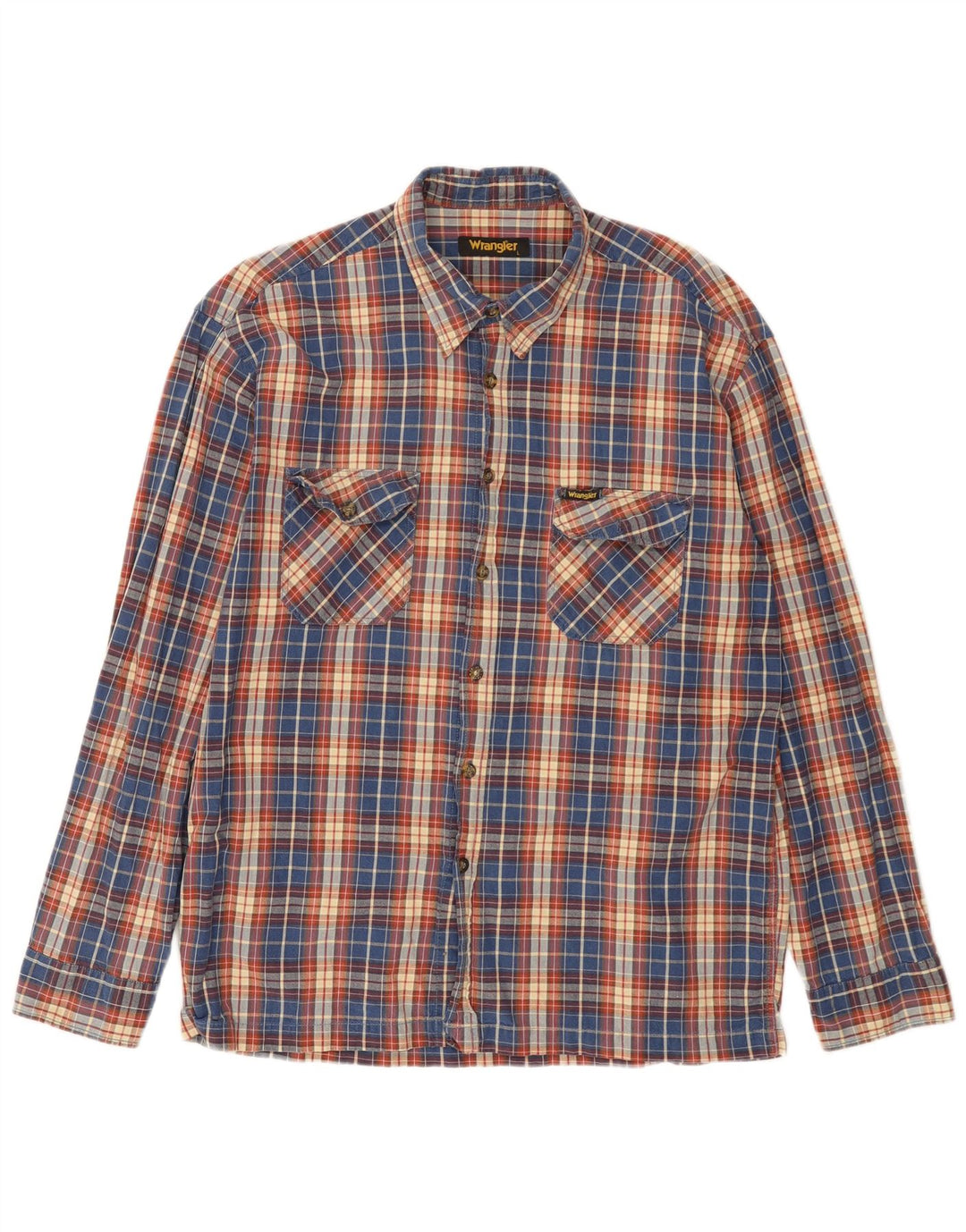 Camicia da uomo in flanella Wrangler grande cotone a quadri multicolore