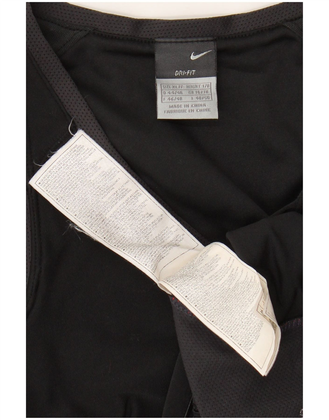 Canotta corta NIKE Dri Fit da donna UK 16/18 XL Poliestere color block nero