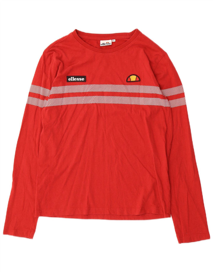 Maglia Ellesse Bambino Manica Lunga 13-14 Anni Cotone Rigato Rosso