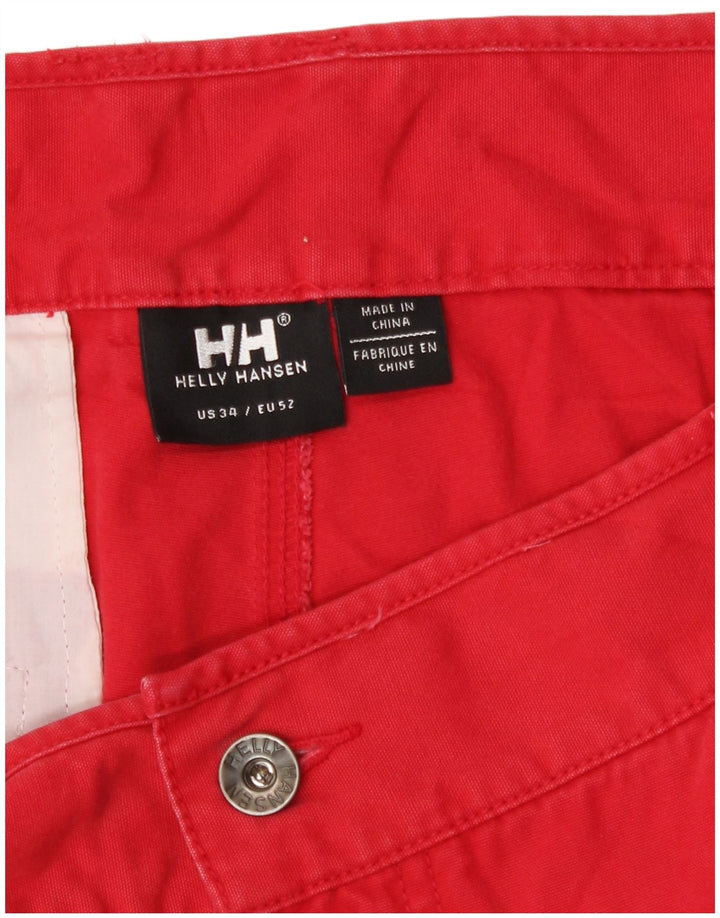 Pantaloncini chino da uomo Helly Hansen W34 grandi in cotone rosso