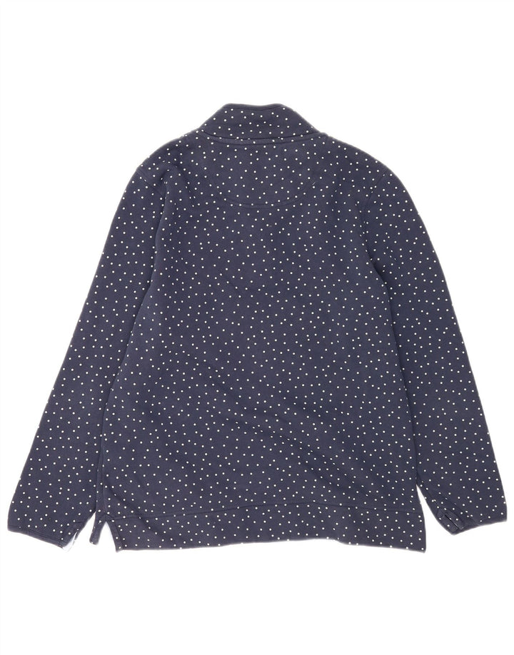 Crew Clothing Felpa da donna Maglione UK 14 Large Blu Navy maculato