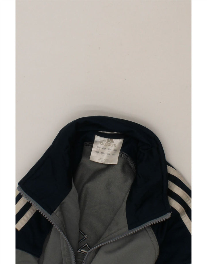 ADIDAS Boys Graphic Tracksuit Top Jacket 9-10 Years Grey Colourblock Vintage Adidas and Second-Hand Adidas from Messina Hembry 