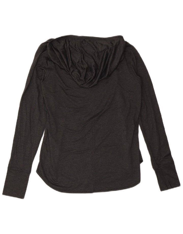 Maglietta grafica con cappuccio da donna Champion manica lunga UK 12 Grigio medio