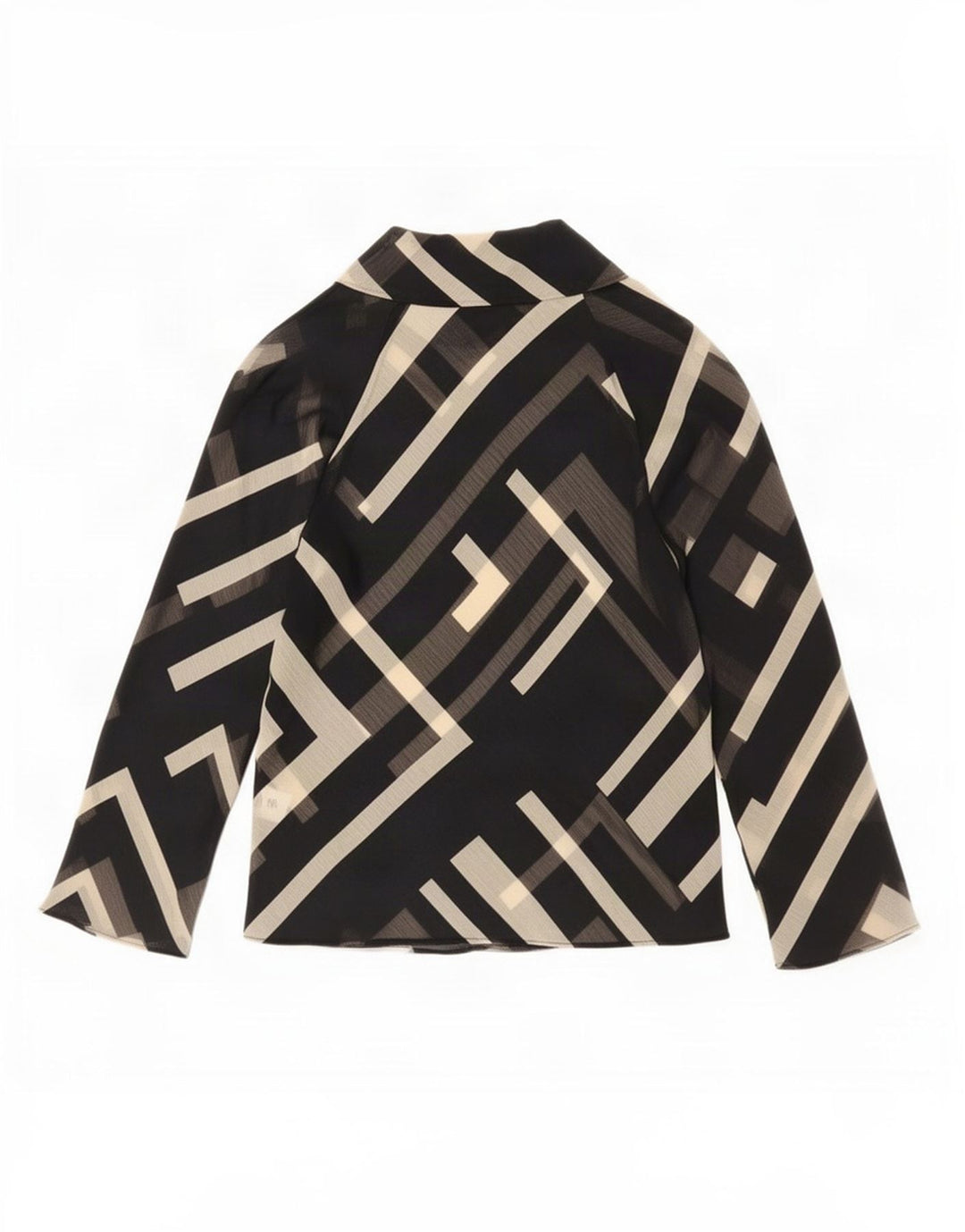 Top in camicetta da donna Zara UK 10 piccolo poliestere geometrico nero