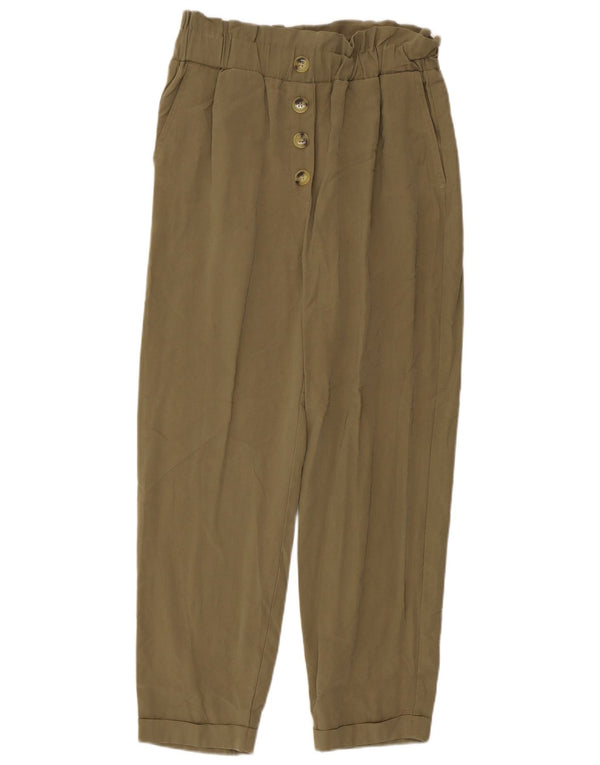Pantaloni casual con pegging da donna Zara piccoli W26 L25 viscosa kaki