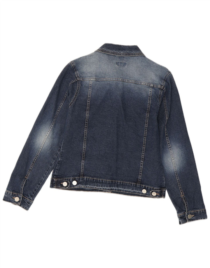 Giacca di jeans vintage da donna UK 10 piccola in cotone blu