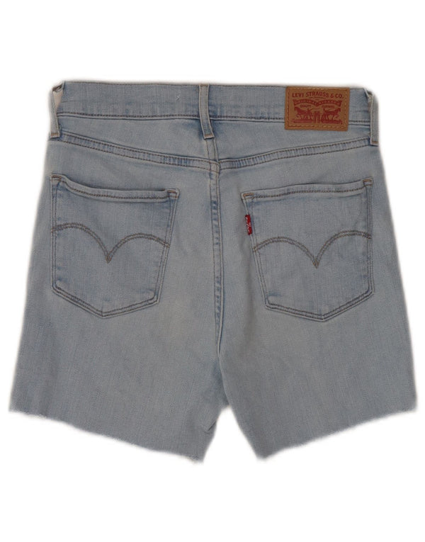 Pantaloncini di jeans a vita alta Levi's 724 da donna W26 piccoli in cotone blu