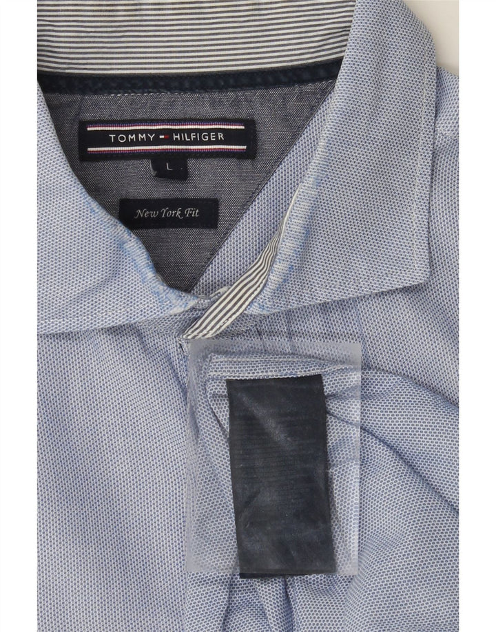 TOMMY HILFIGER Camicia da uomo New York Fit grande cotone blu