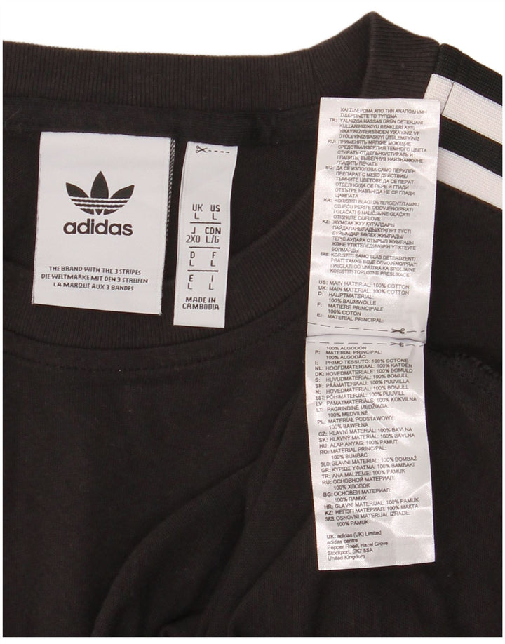 T-shirt Adidas da uomo Top Large in cotone nero