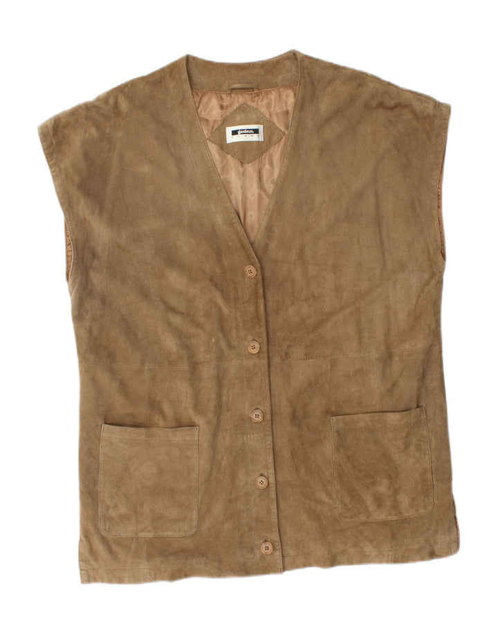 GARDEUR Womens Oversized Suede Gilet IT 42 Medium Brown Leather Vintage GARDEUR and Second-Hand GARDEUR from Messina Hembry 