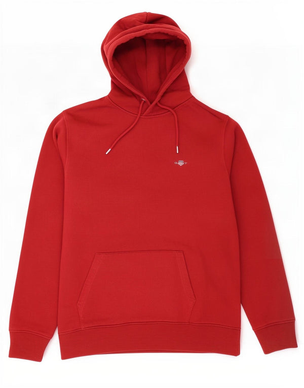 Gant Felpa con cappuccio da uomo, grande, in cotone bordeaux
