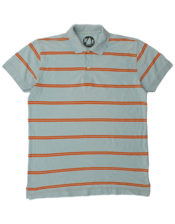 Murphy & Nye Mens Short Sleeve Graphic Polo Shirt 2XL Blue Striped Cotton