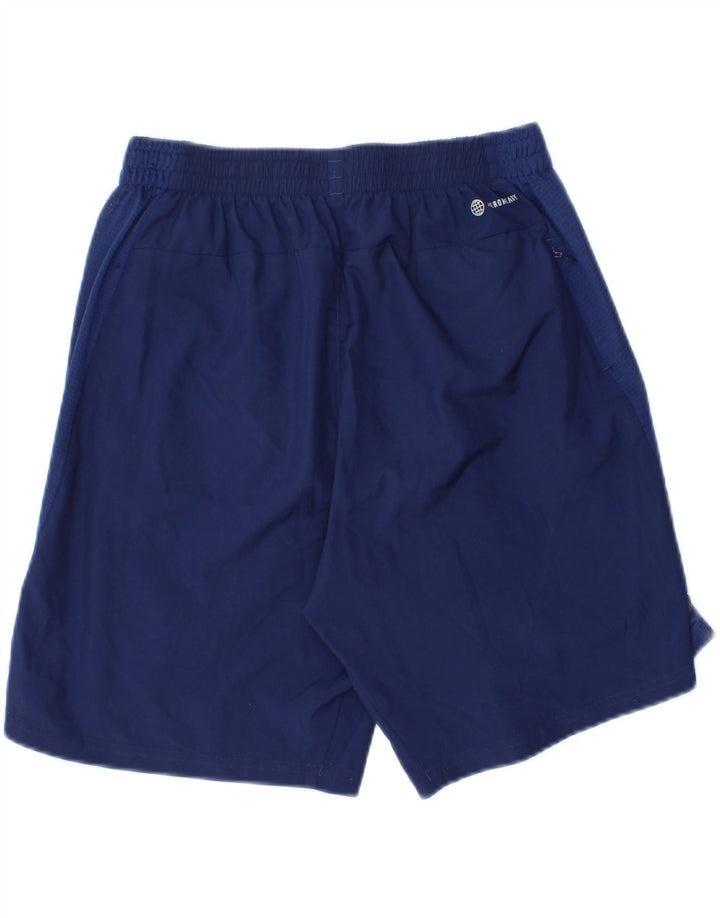 Pantaloncini sportivi da uomo Adidas medi in poliestere blu navy